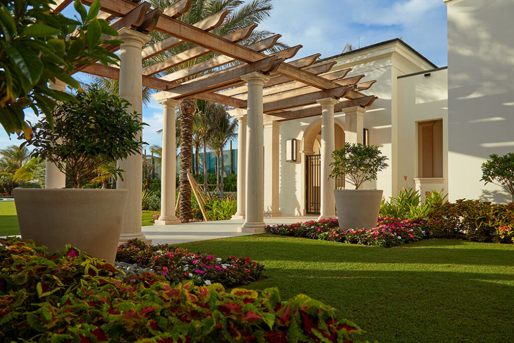 a nice house with outdoor pergola