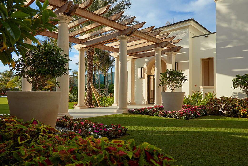 a nice house with outdoor pergola